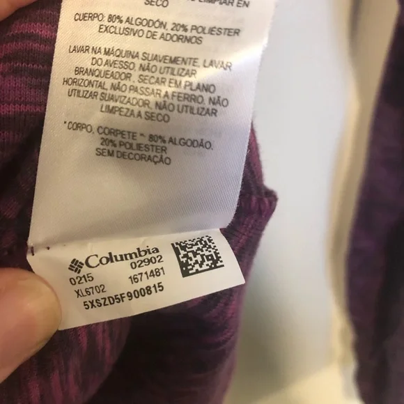 Columbia Cowl Neck Purple Pink Hooded Sweatshirt - Picture 4 of 8